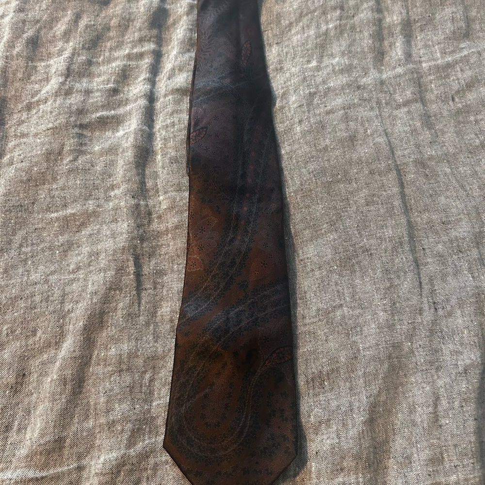 Lanvin Dark Brown Paisley Tie